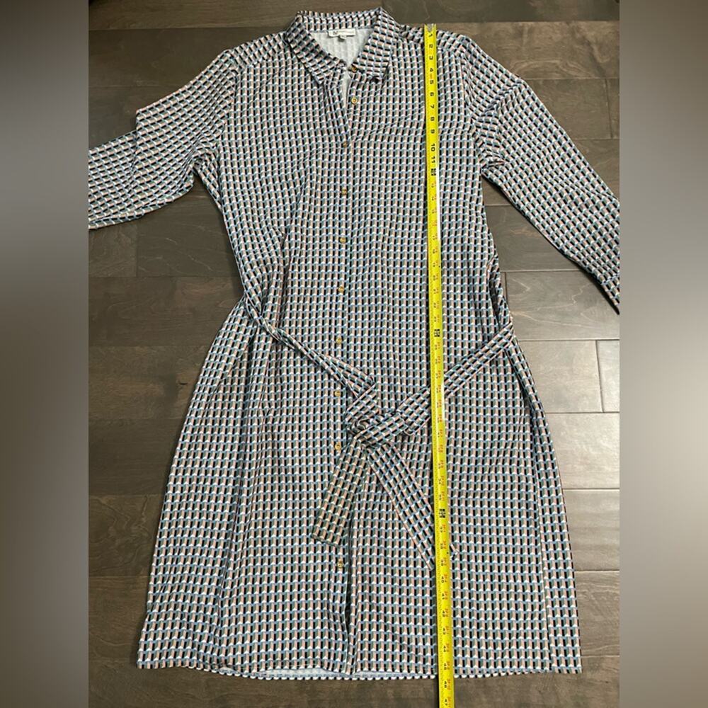 Neiman Marcus Geometric Patterned Button Down Dre… - image 8